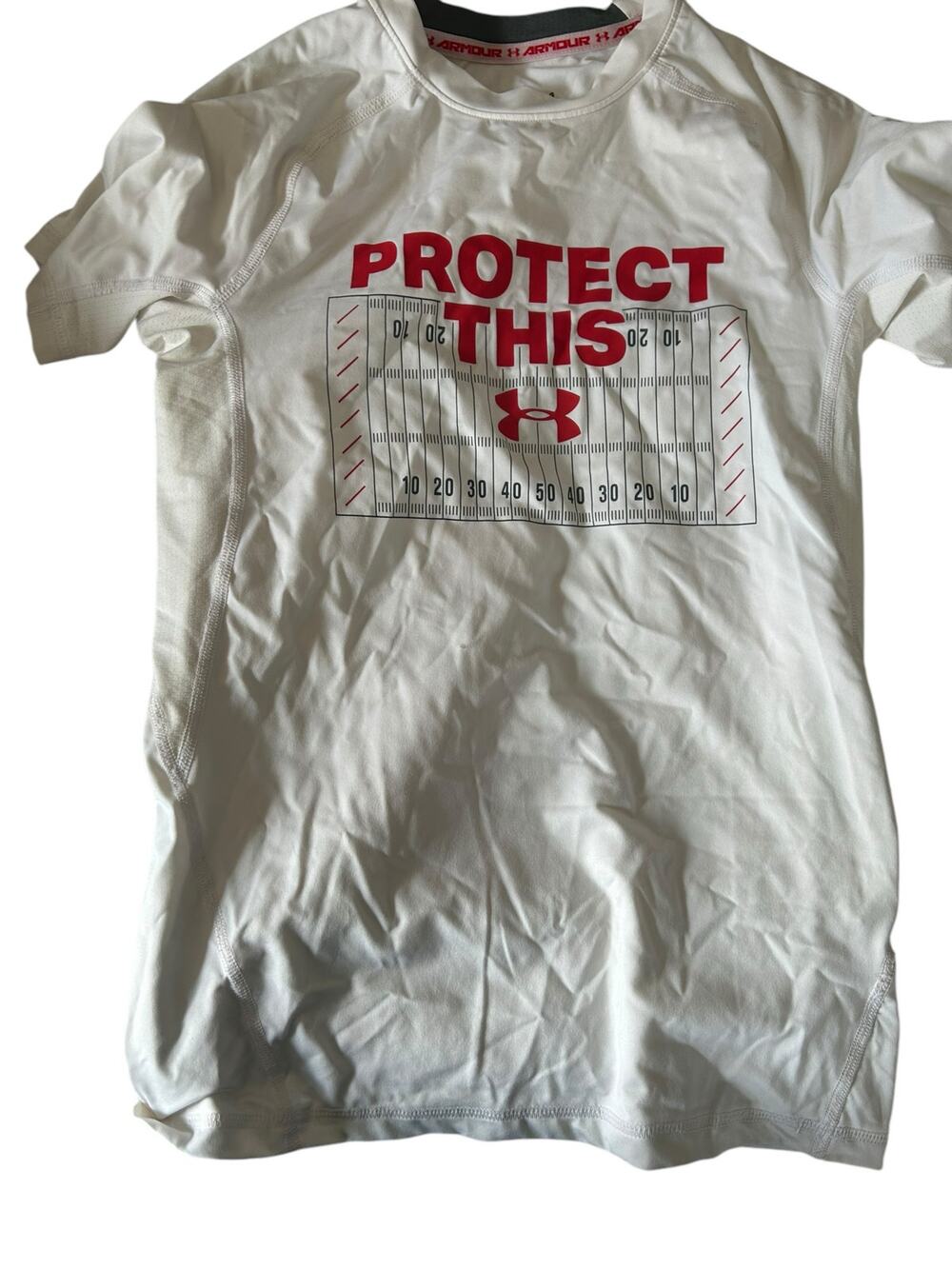 Under Armour white protect this fitted shirt